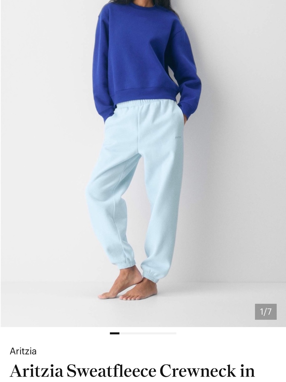 Aritzia Sweatfleece - Cobalt Blue